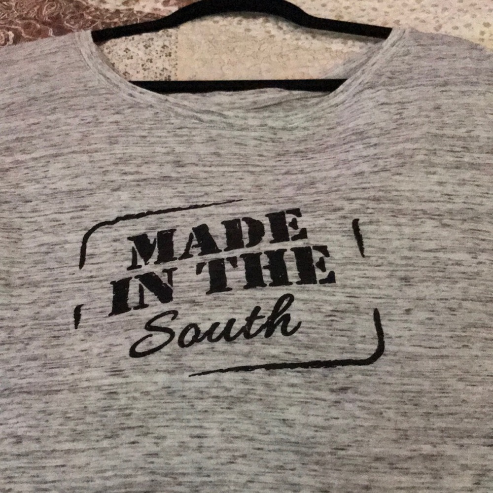 Size medium grey shirt made in the south
